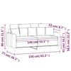 2-personers sofa 140 cm velour cremefarvet