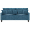 2-personers sofa 140 cm fløjl blå