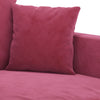 3-personers sofa 180 cm fløjl vinrød