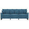 3-personers sofa 180 cm velour blå