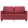2-personers sofa 120 cm kunstlæder vinrød