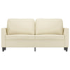 2-personers sofa 140 cm kunstlæder cremefarvet