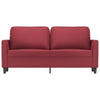 2-personers sofa 140 cm kunstlæder vinrød
