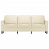 3-personers sofa 180 cm kunstlæder cremefarvet