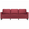 3-personers sofa 180 cm kunstlæder vinrød