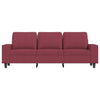 3-personers sofa 180 cm stof vinrød