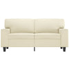 2-personers sofa 120 cm kunstlæder cremefarvet