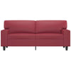 2-personers sofa 140 cm kunstlæder vinrød