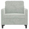 lænestol 60 cm velour lysegrå