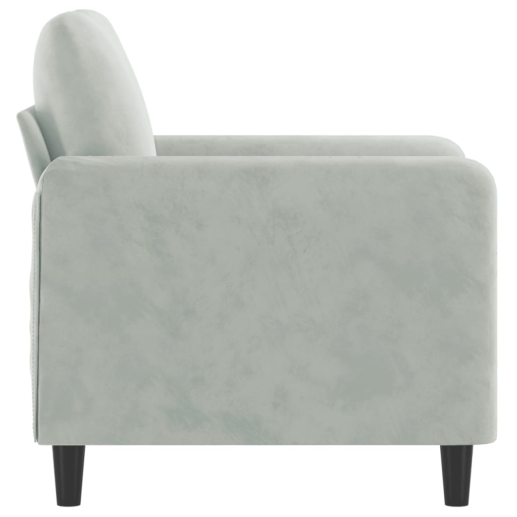 lænestol 60 cm velour lysegrå