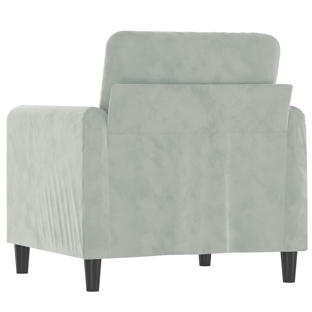 lænestol 60 cm velour lysegrå