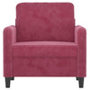 lænestol 60 cm velour vinrød