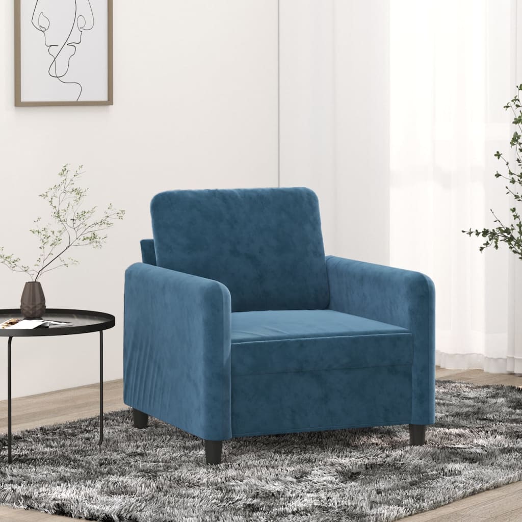 lænestol 60 cm velour Blå