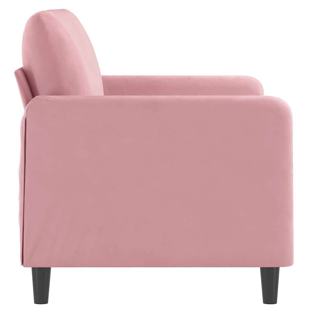 2-personers sofa 120 cm fløjl lyserød