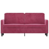2-personers sofa 140 cm fløjl vinrød