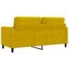 2-personers sofa 140 cm fløjl gul