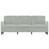 3-personers sofa 180 cm velour lysegrå