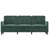 3-personers sofa 180 cm fløjl mørkegrøn
