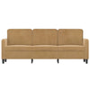 3-personers sofa 180 cm fløjl brun