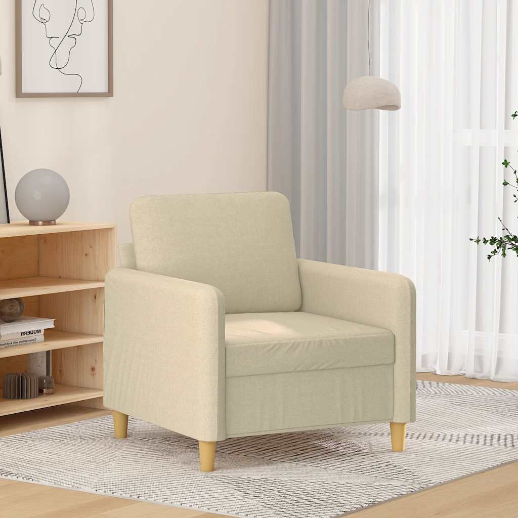 lænestol 60 cm stof cremefarvet