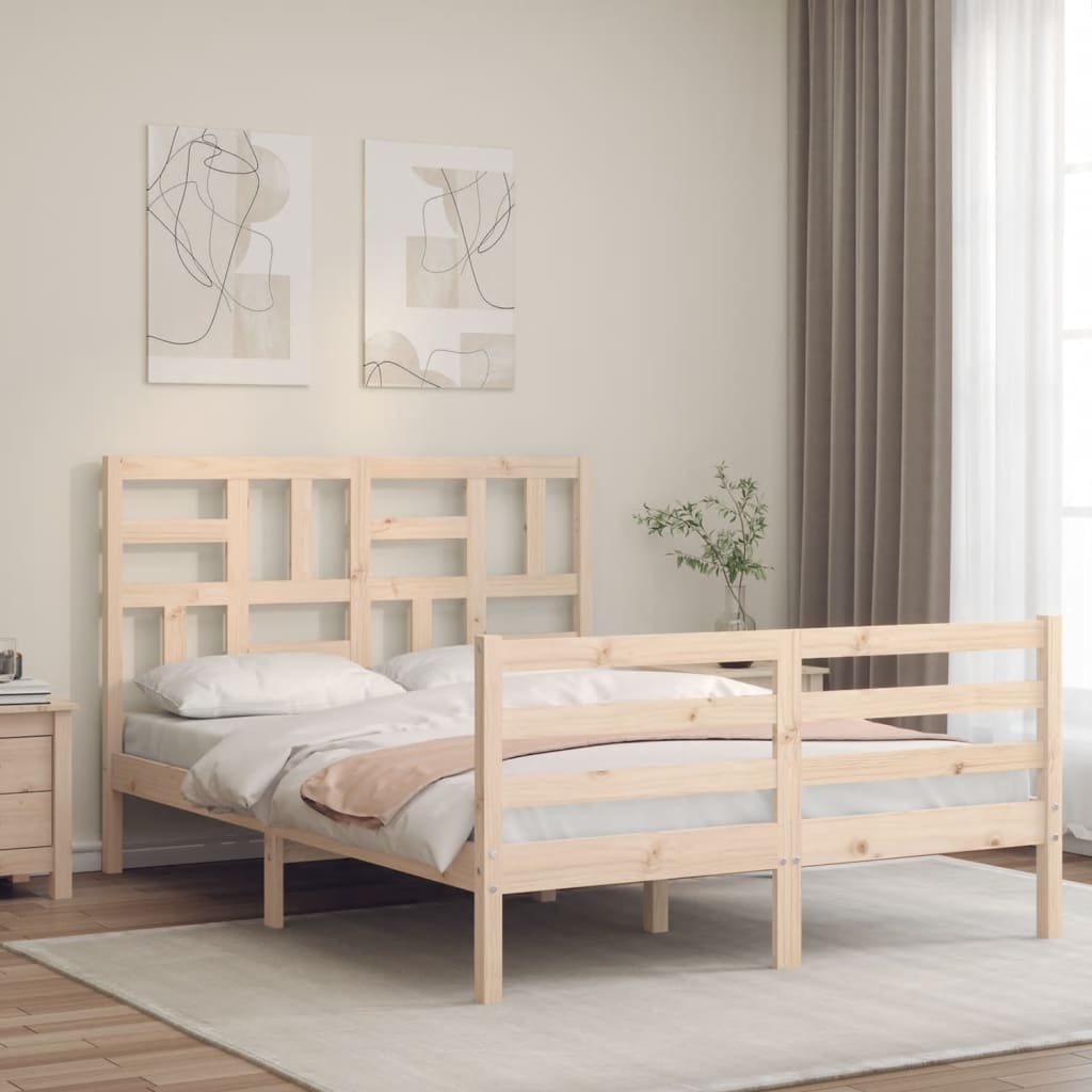 sengeramme med sengegavl Small Double massivt træ