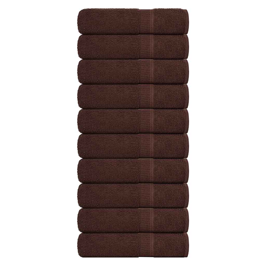 håndklæder FROGN 10 stk. brun 50x100 cm 360 gsm