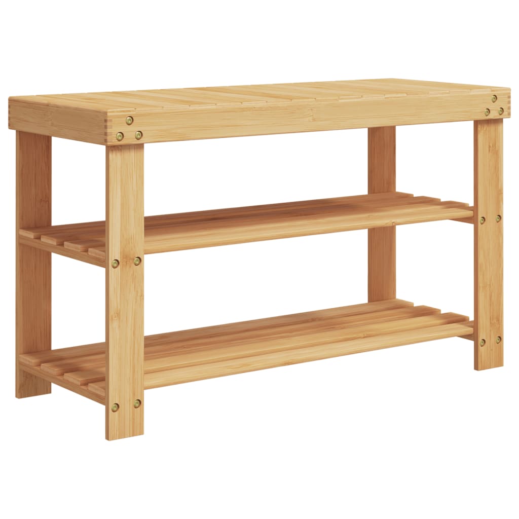 skostativ med 3 hylder 70x27,5x45 cm bambus
