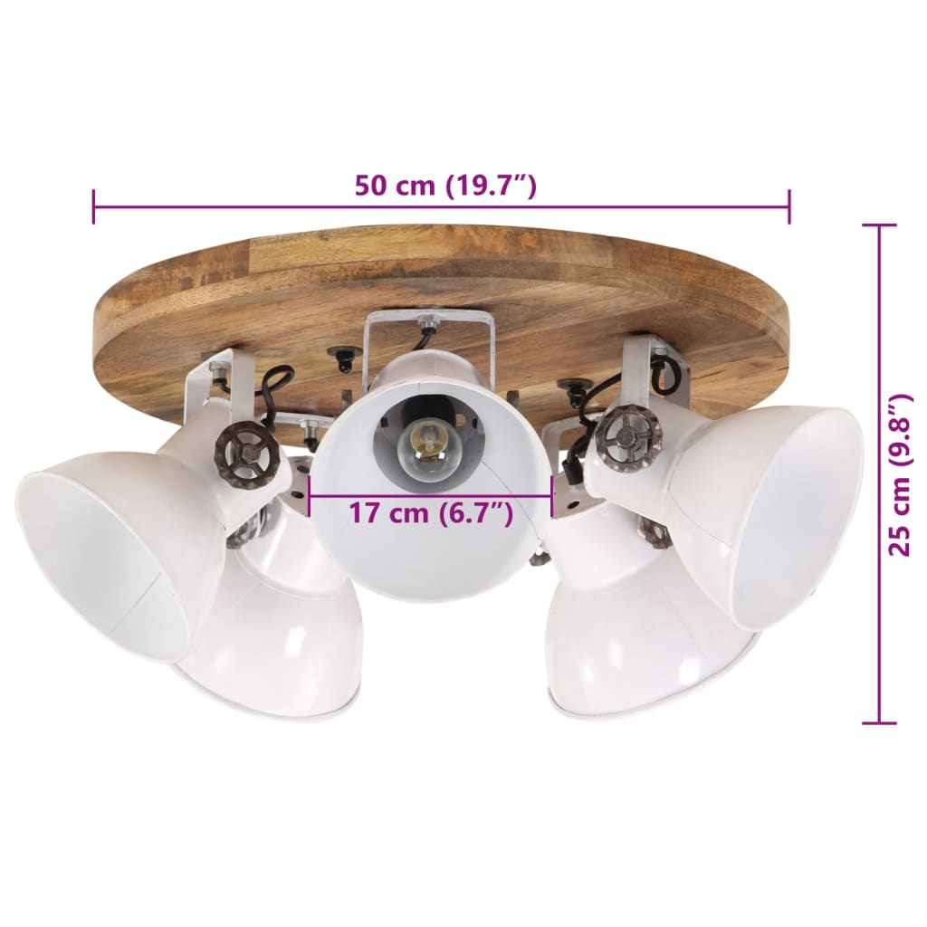 loftlampe 50x50x25 cm 25 W E27 hvid