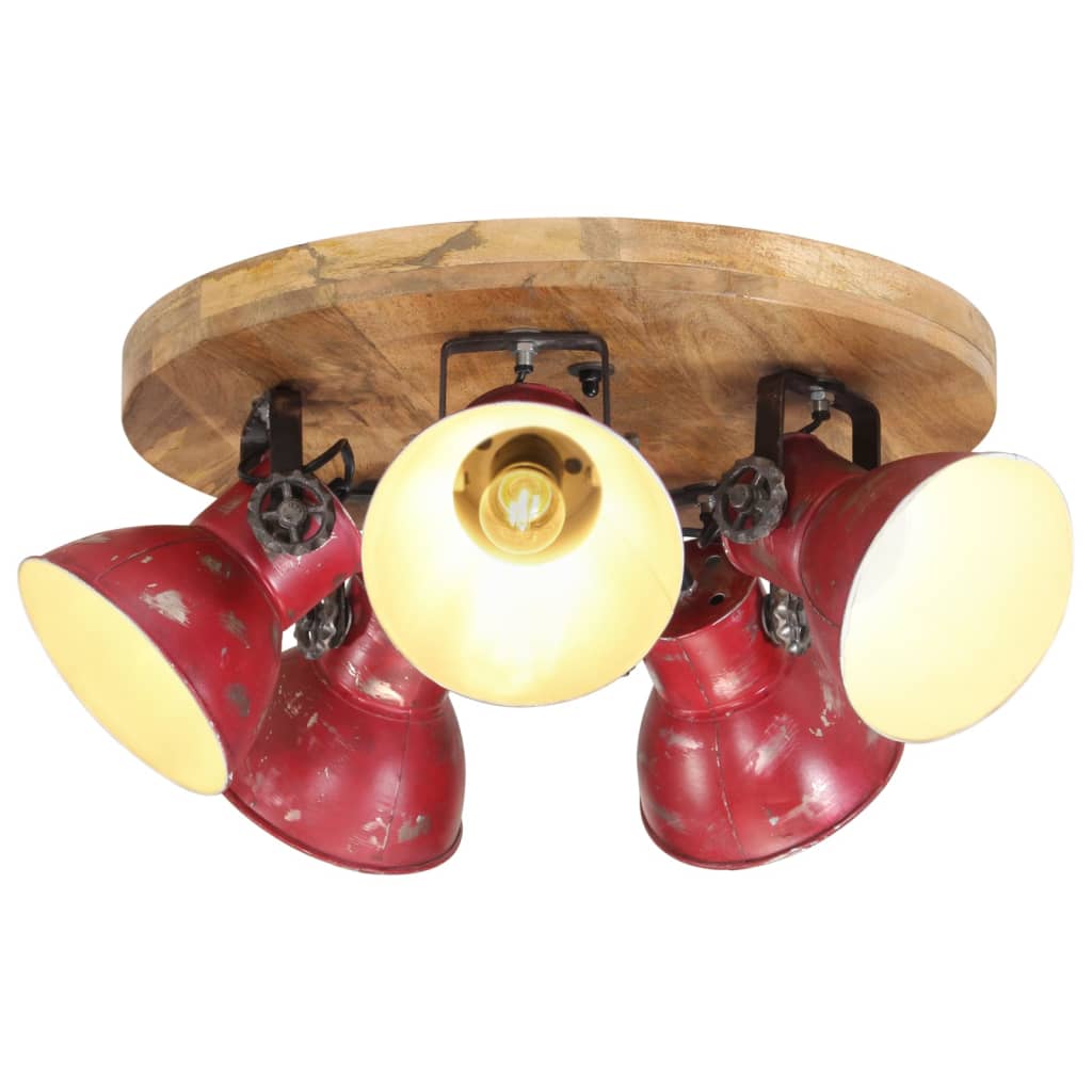 loftlampe 25 W 50x50x25 cm E27 rustik rød