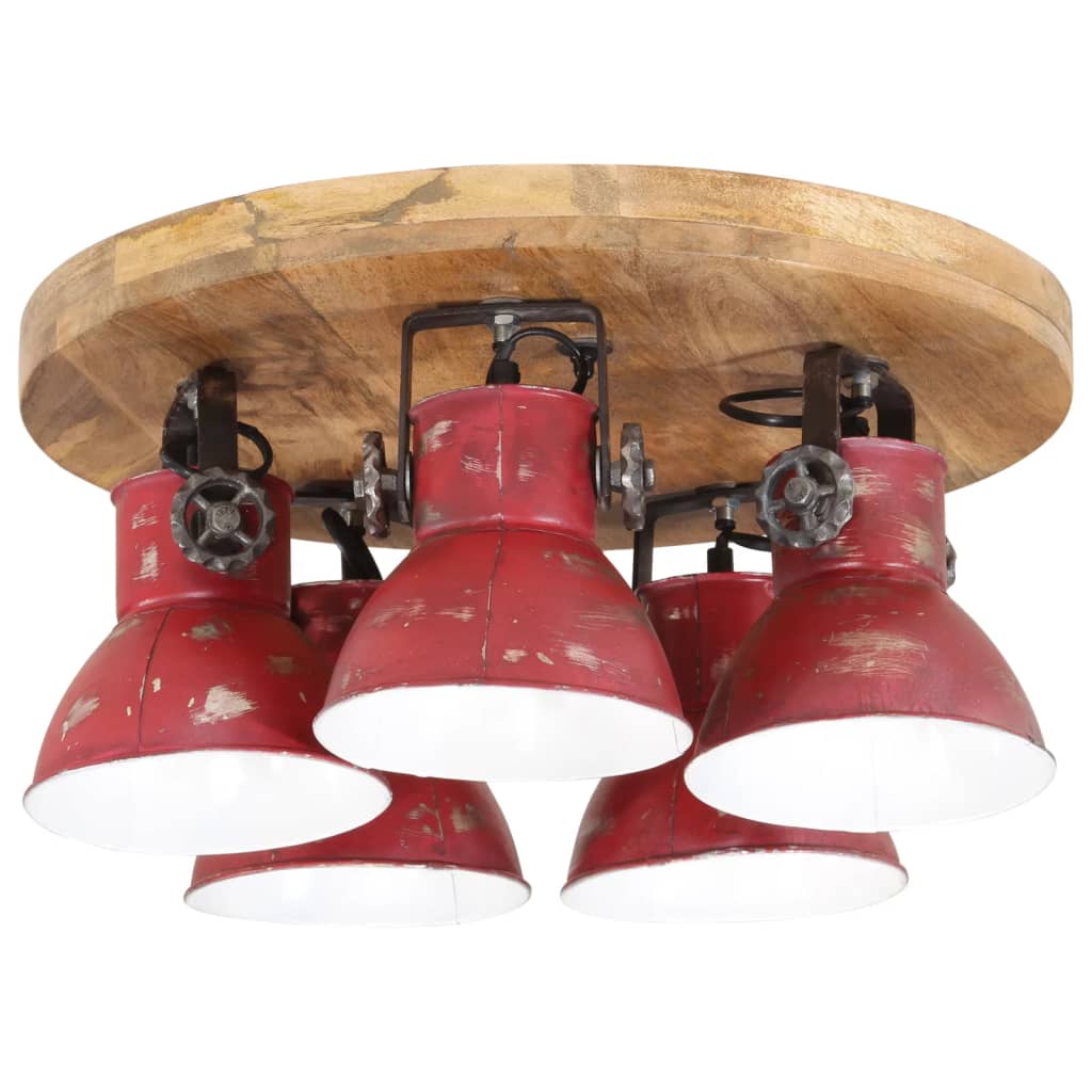 loftlampe 25 W 50x50x25 cm E27 rustik rød