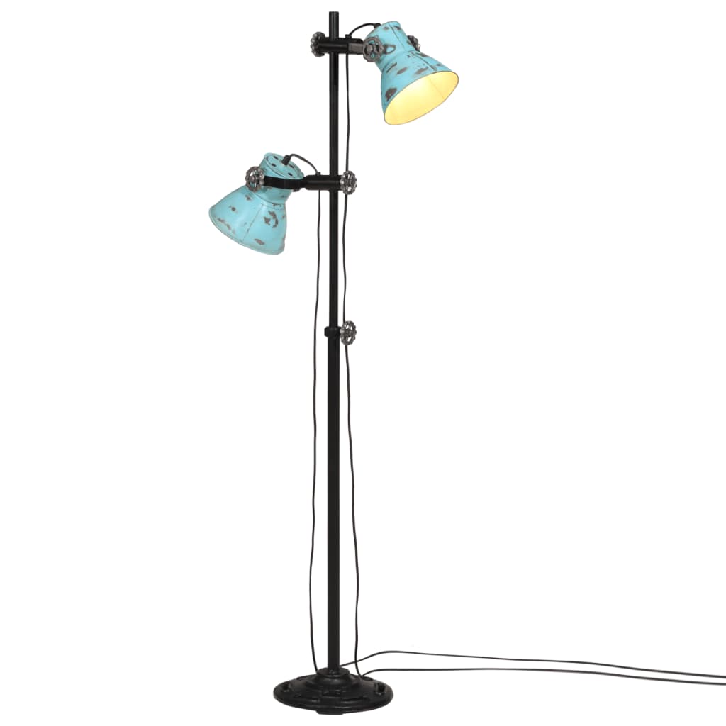 gulvlampe 25 W 25x25x90/140 cm E27 rustik blå