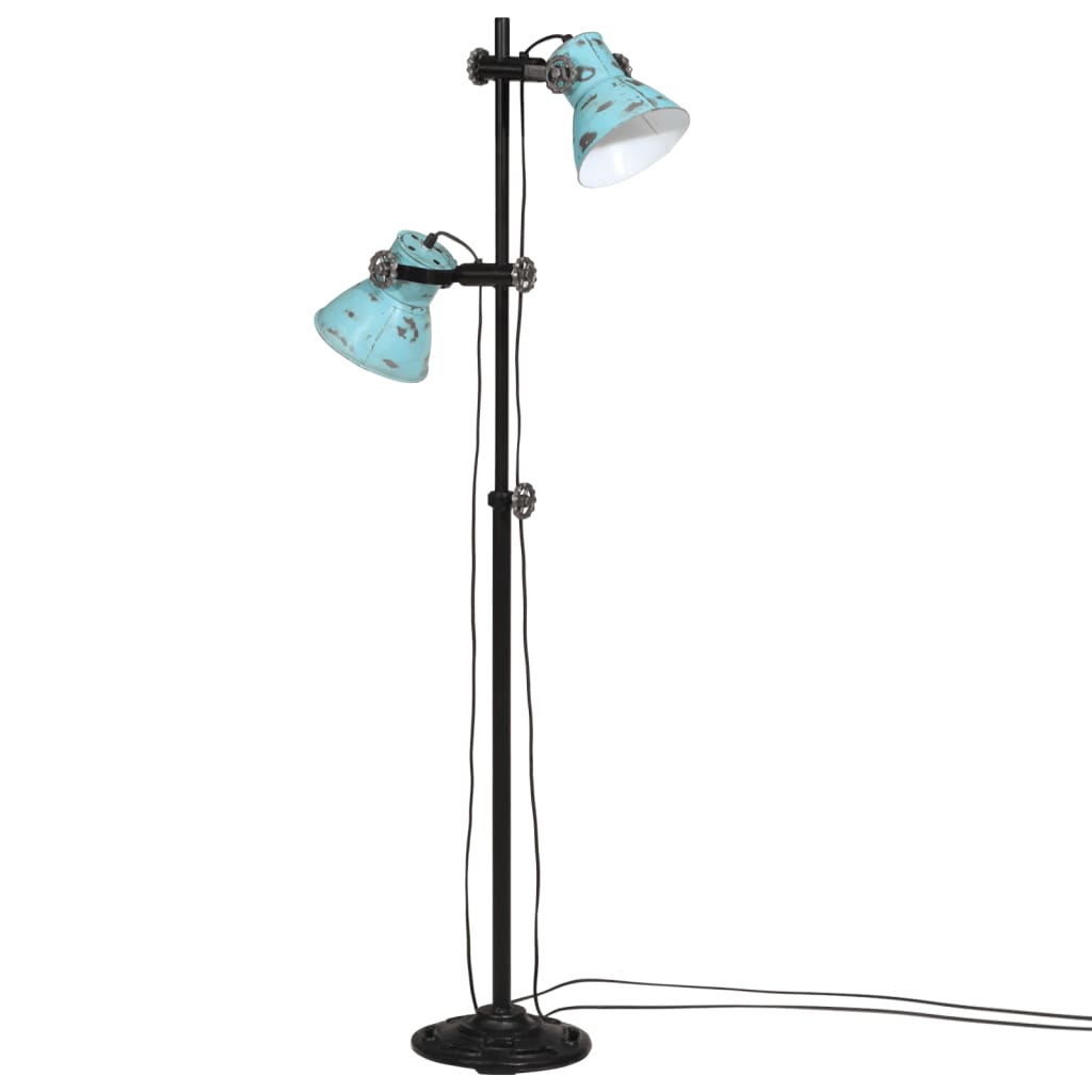 gulvlampe 25 W 25x25x90/140 cm E27 rustik blå
