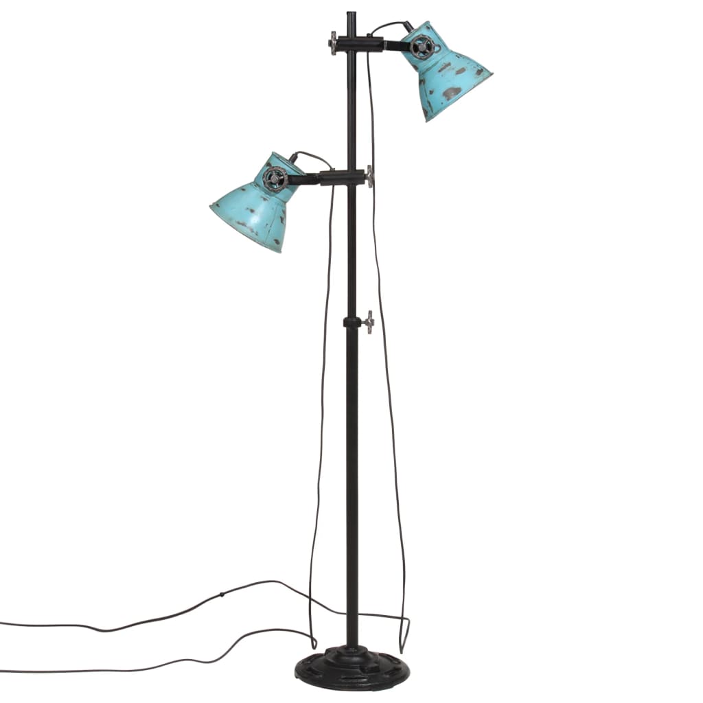 gulvlampe 25 W 25x25x90/140 cm E27 rustik blå