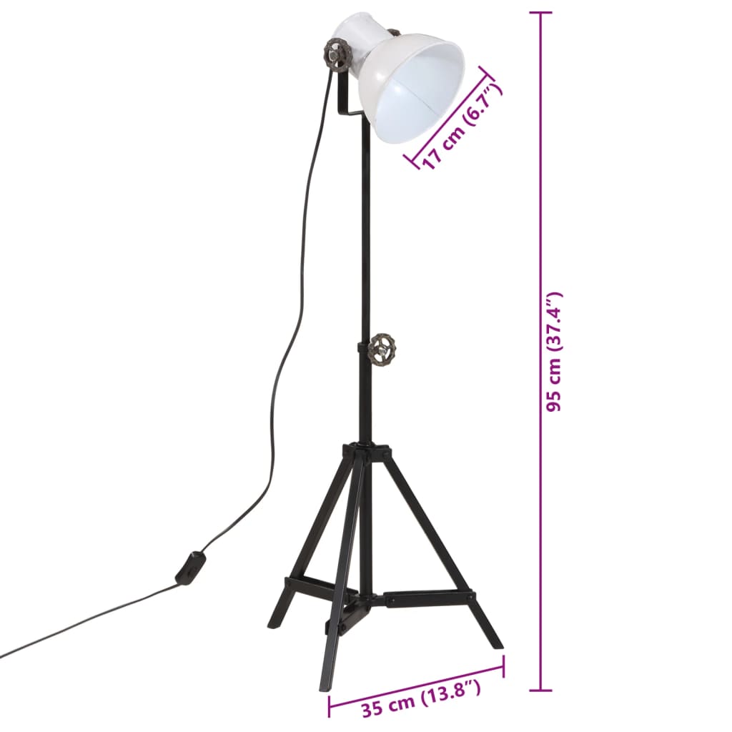 gulvlampe 35x35x65/95 cm 25 W E27 hvid