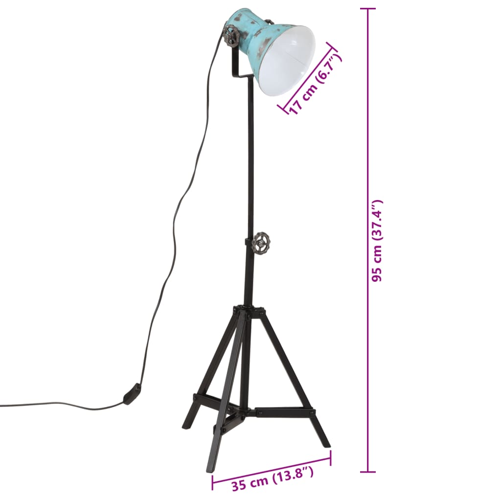 gulvlampe 25 W 35x35x25 cm E27 rustik blå