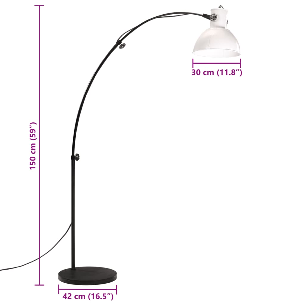 gulvlampe 150 cm 25 W E27 hvid