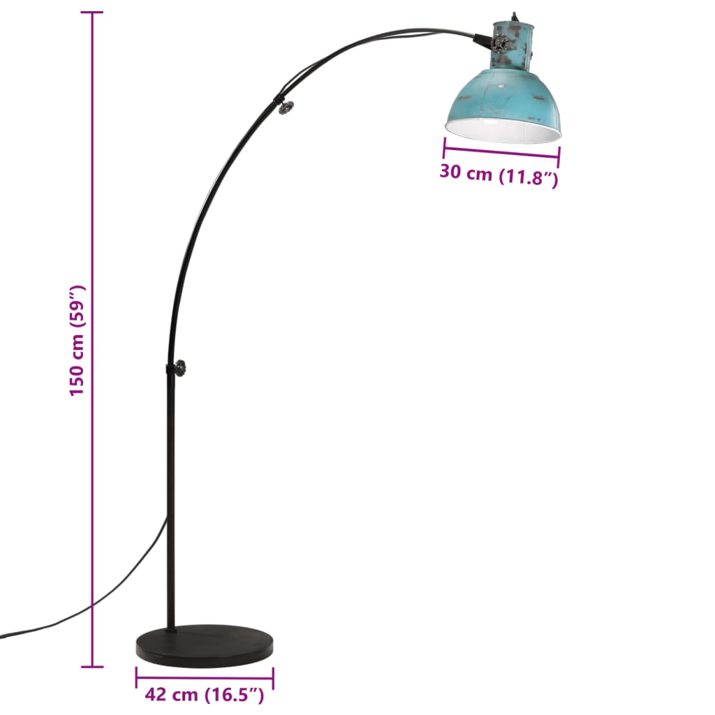 gulvlampe 25 W 150 cm E27 rustik blå