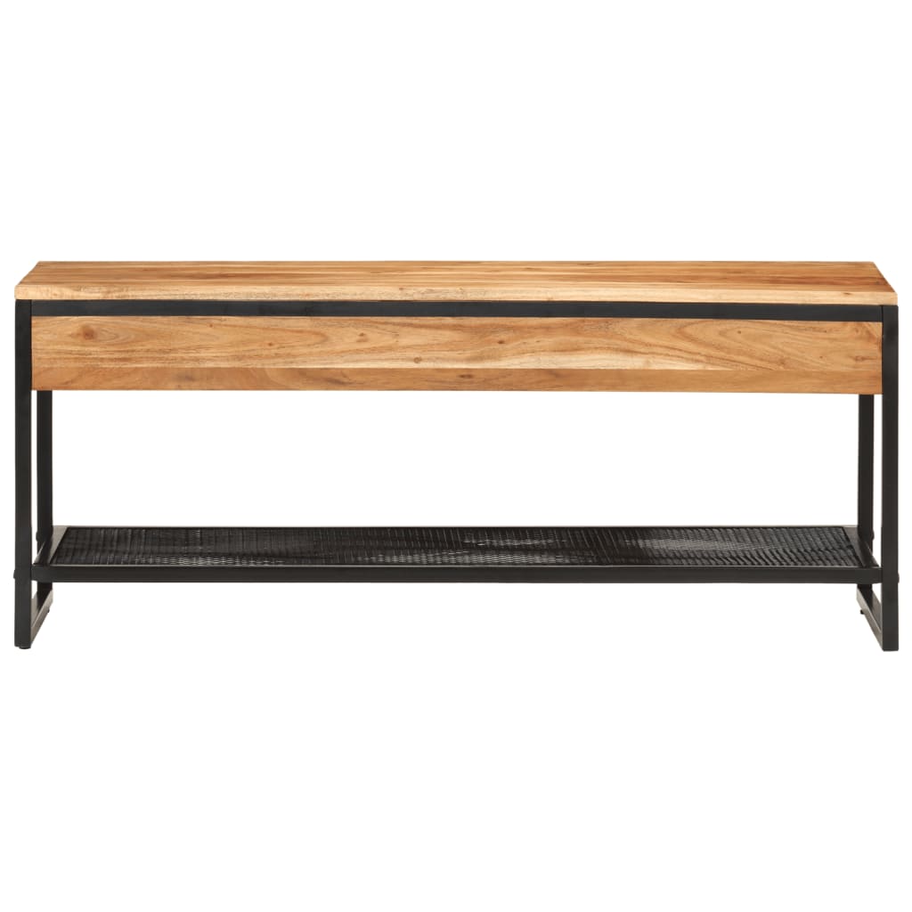 skobænk 110x35x45 cm massivt akacietræ og jern