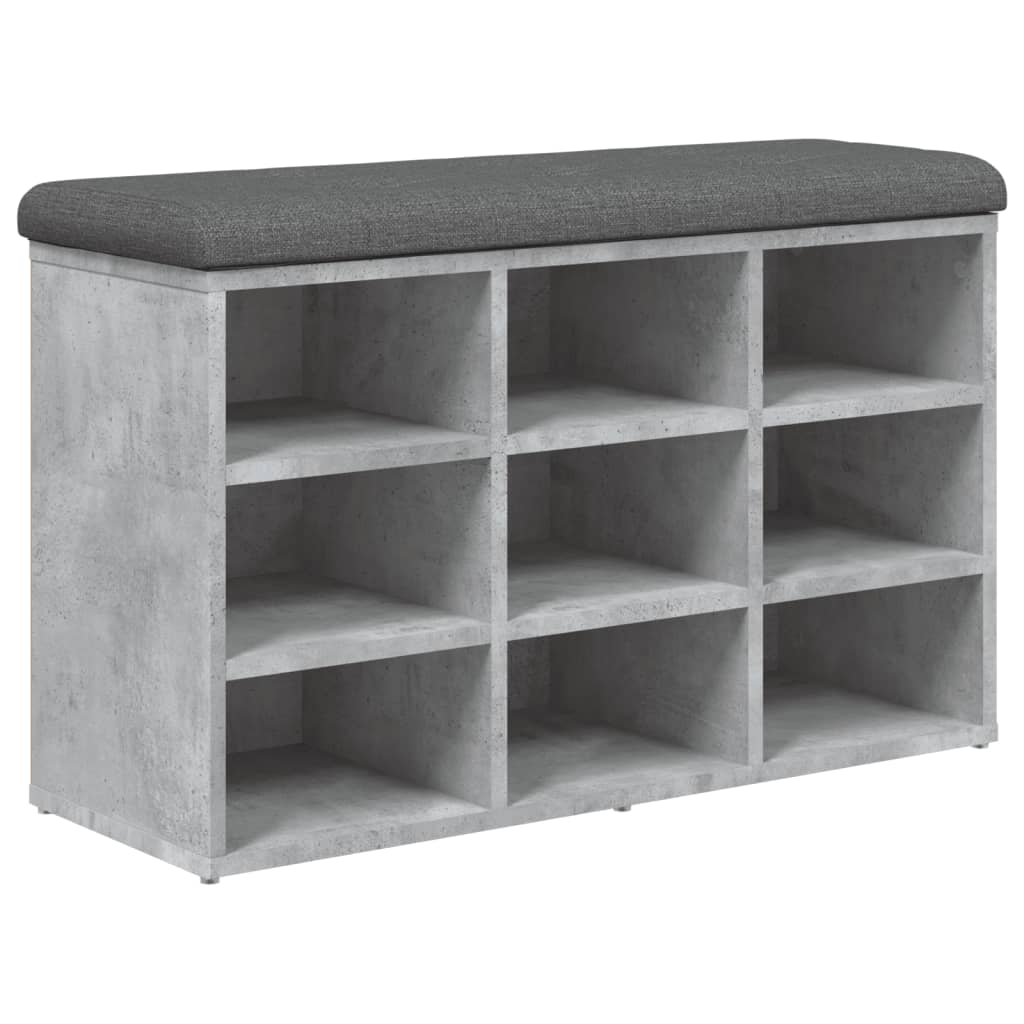 skobænk 82x32x50 cm konstrueret træ betongrå