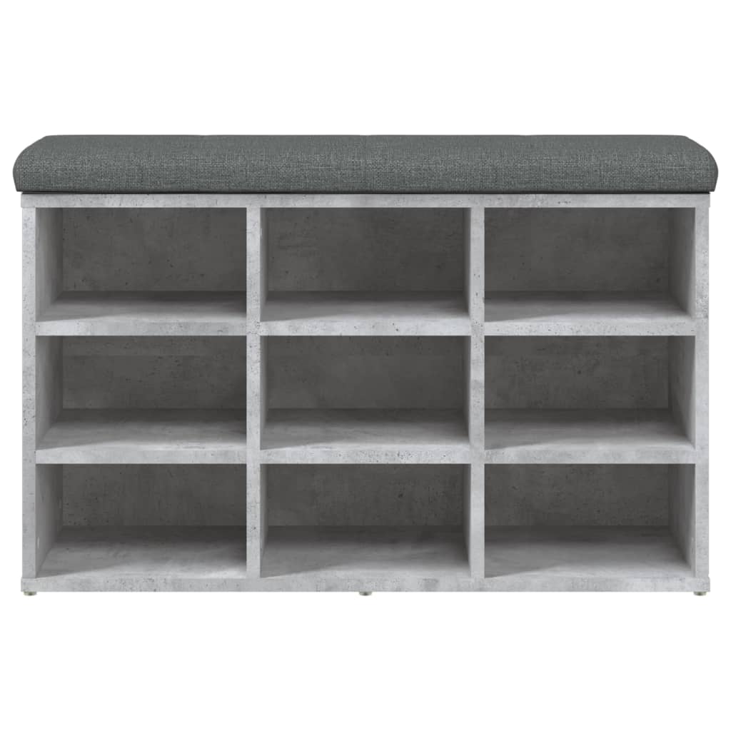 skobænk 82x32x50 cm konstrueret træ betongrå
