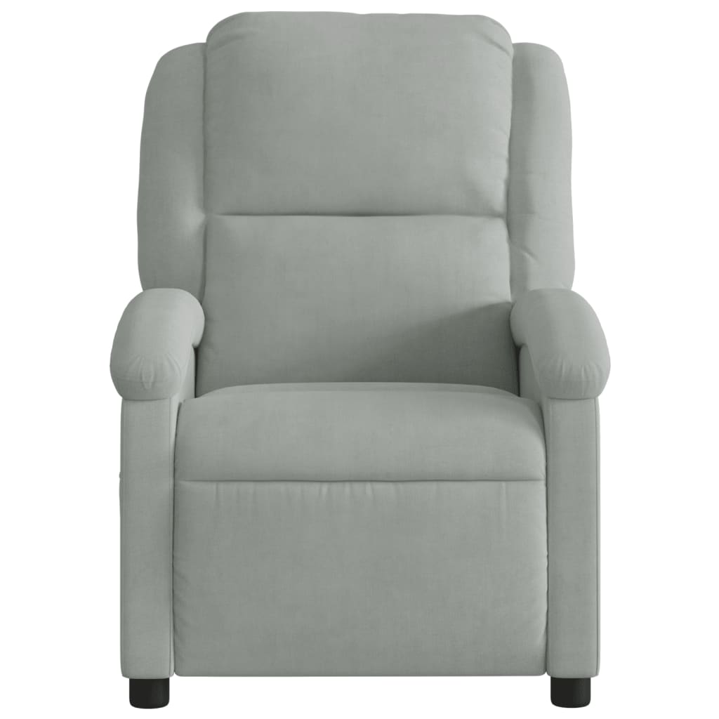 massagestol velour lysegrå