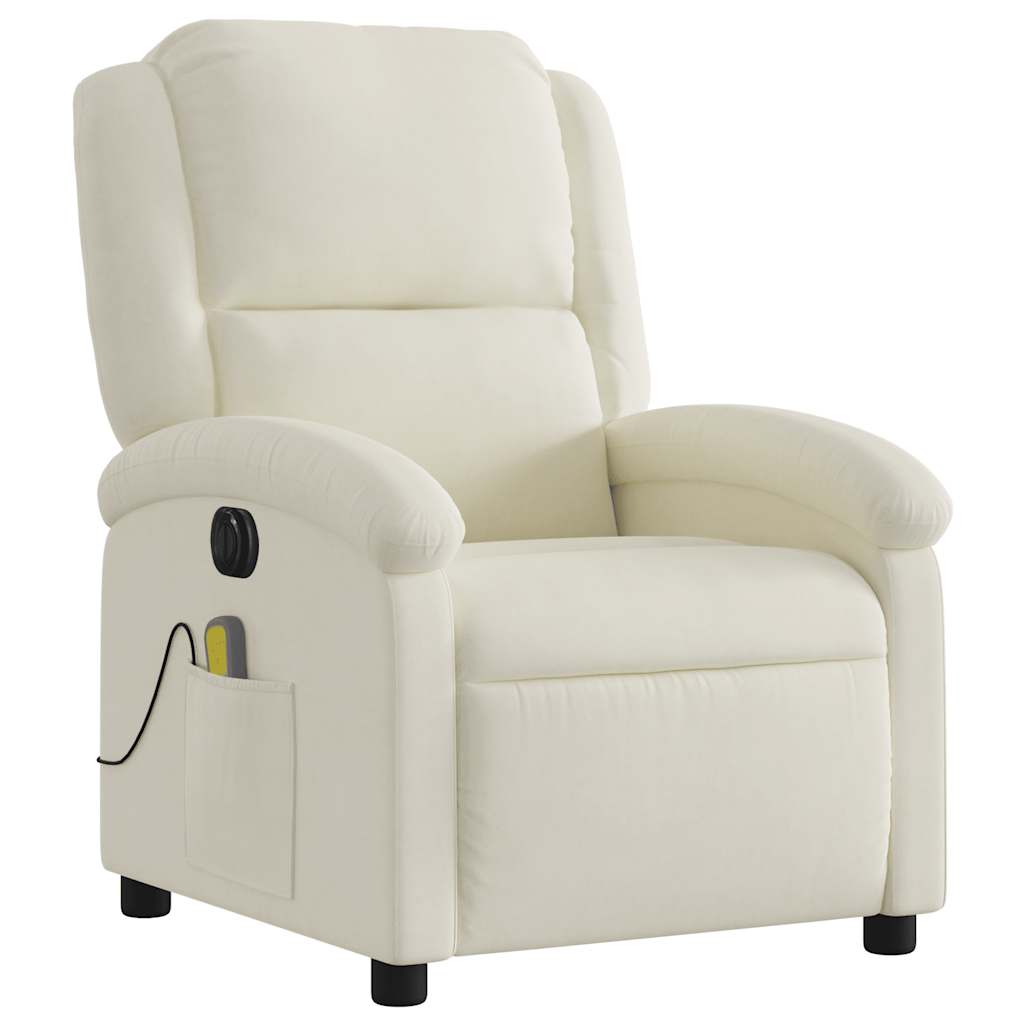 massagestol velour cremefarvet
