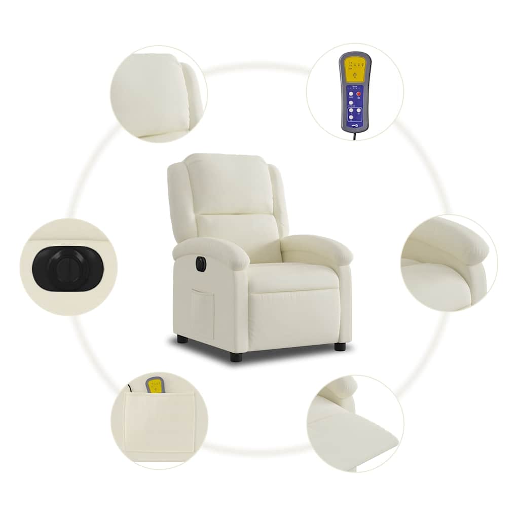 massagestol velour cremefarvet