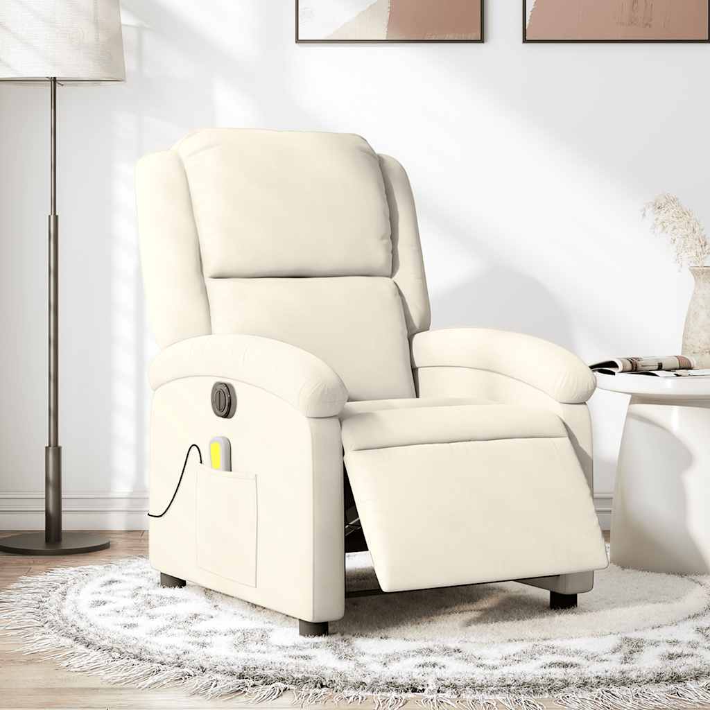 massagestol velour cremefarvet