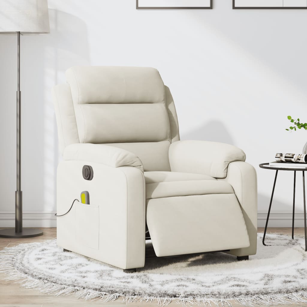 massagestol velour cremefarvet