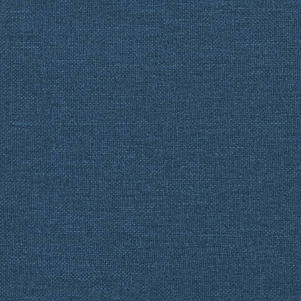 bænk med ryglæn 120x62x75,5 cm stof blå
