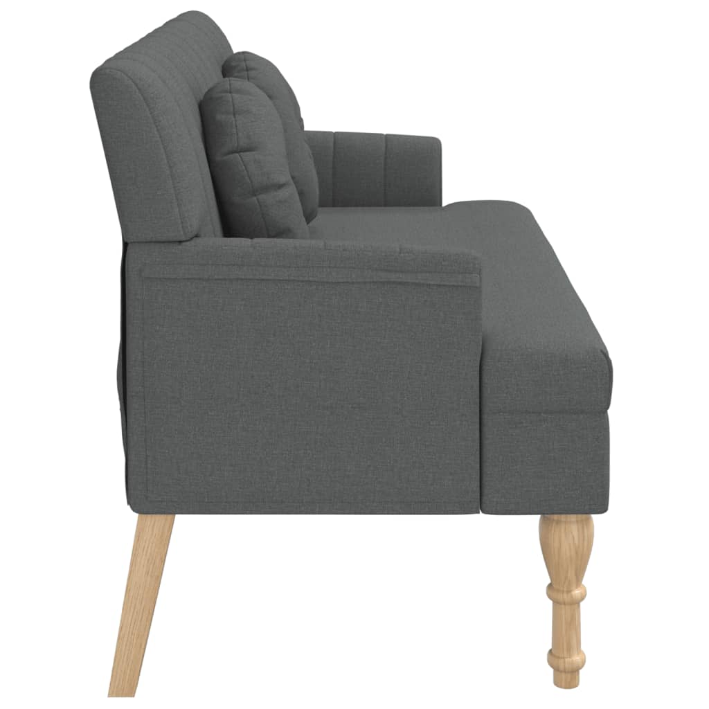 bænk med hynder 113x64,5x75,5 cm stof mørkegrå