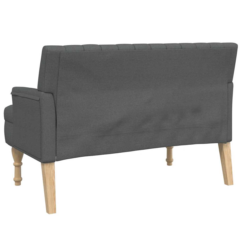 bænk med hynder 113x64,5x75,5 cm stof mørkegrå