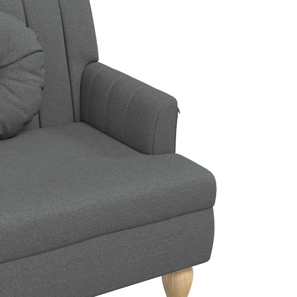 bænk med hynder 113x64,5x75,5 cm stof mørkegrå