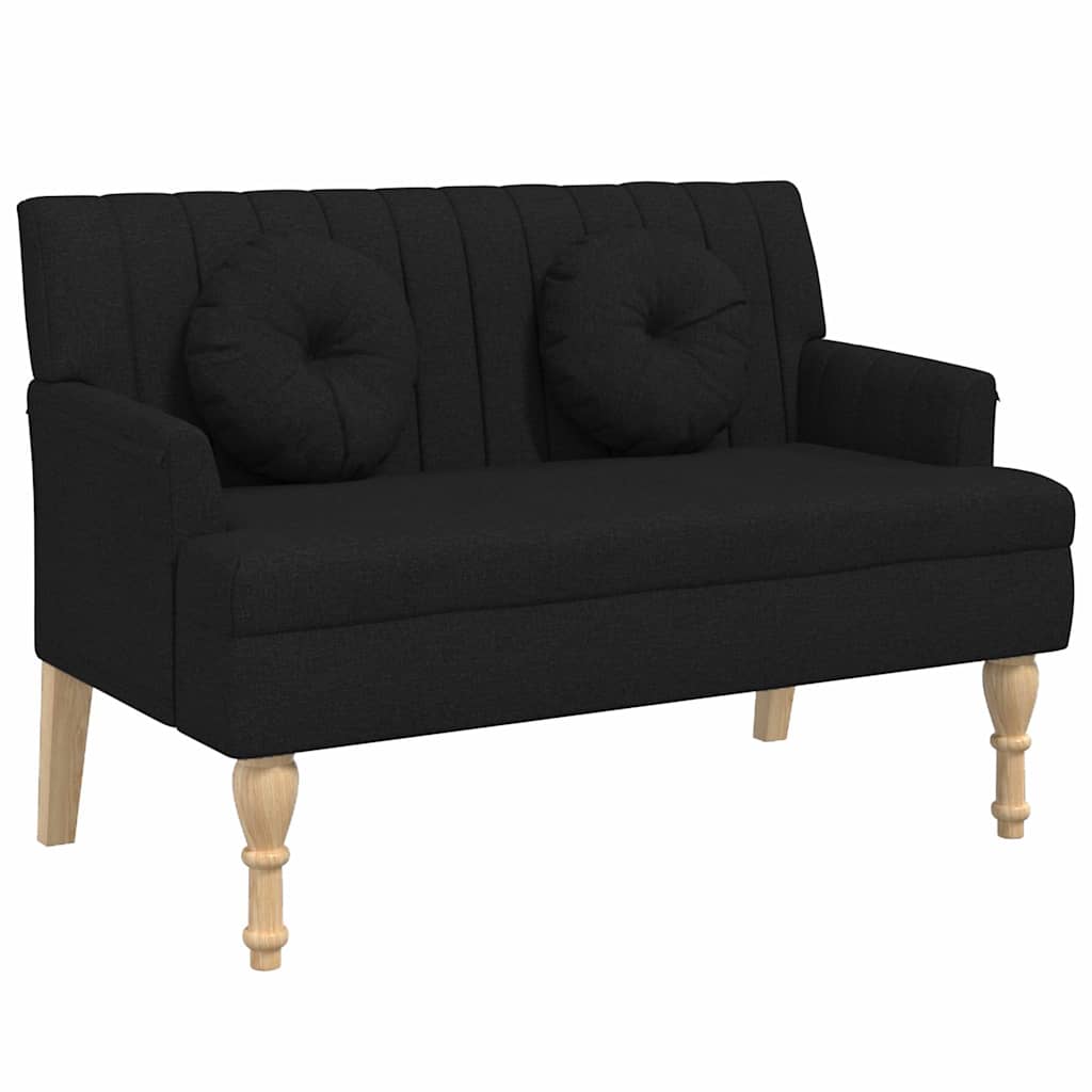 bænk med hynder 113x64,5x75,5 cm stof stof